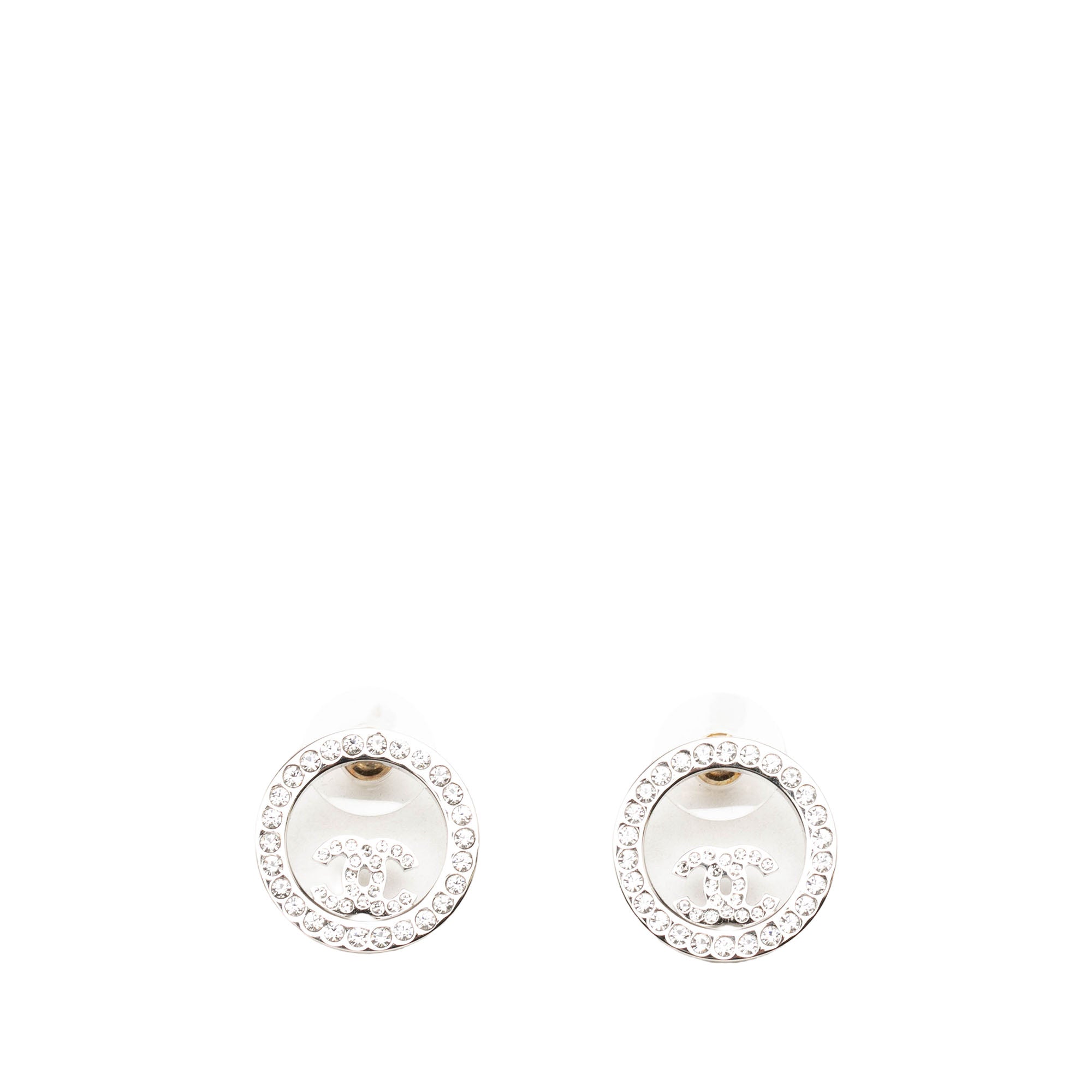 CC Brass Strass Push Back Earrings - Image 1