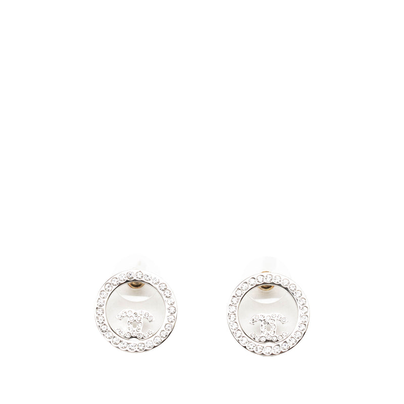 CC Brass Strass Push Back Earrings