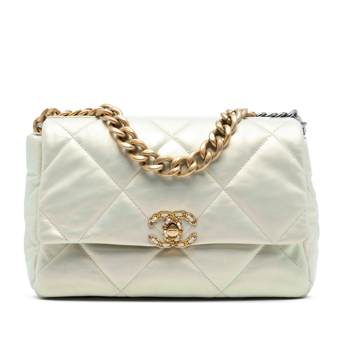 Large Iridescent Lambskin 19 Flap - Image 1
