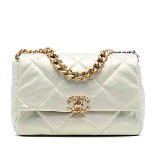Large Iridescent Lambskin 19 Flap - Image 1