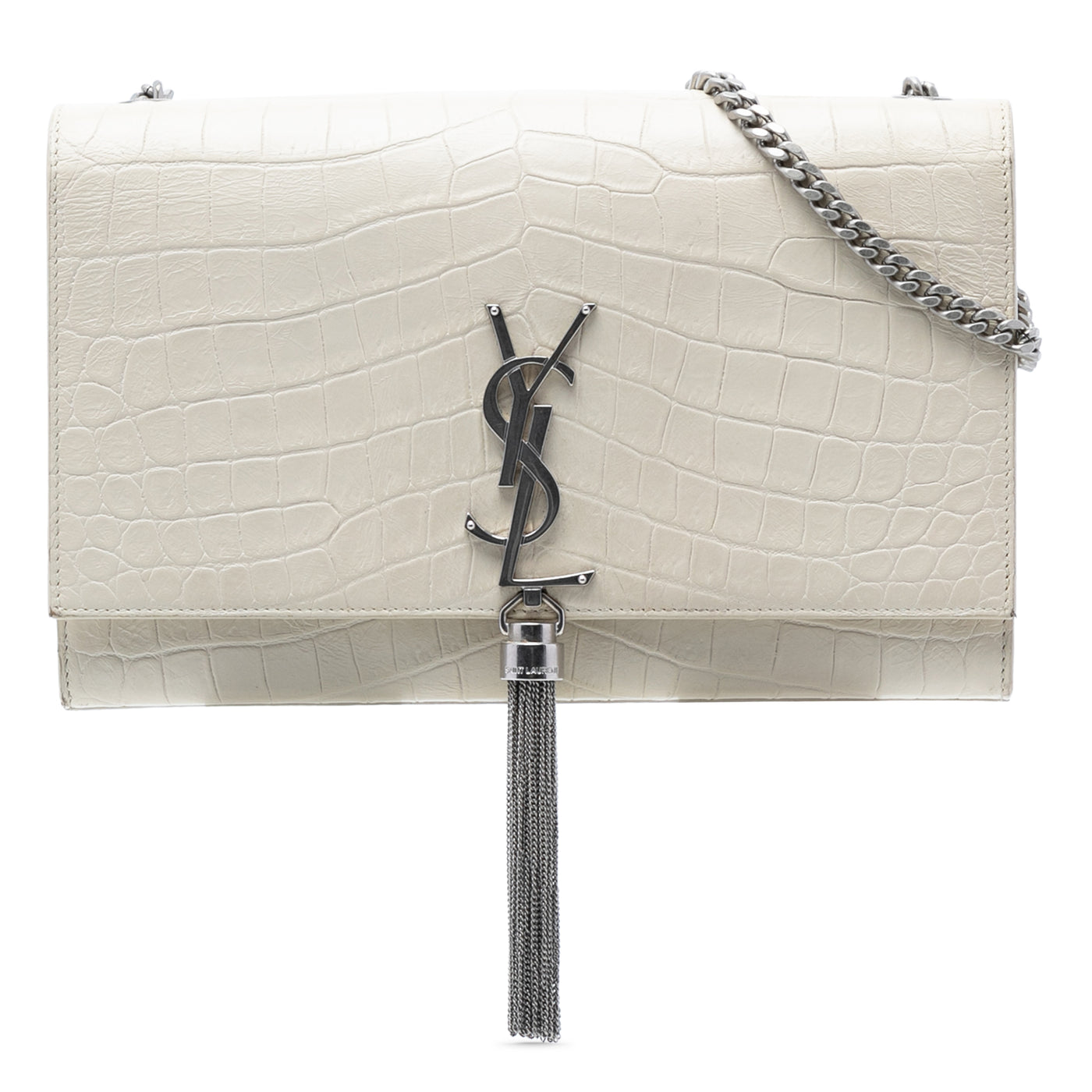 Medium Croc Embossed Leather Monogram Kate Tassel Crossbody - Image 1