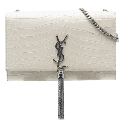 Medium Croc Embossed Leather Monogram Kate Tassel Crossbody - Image 1