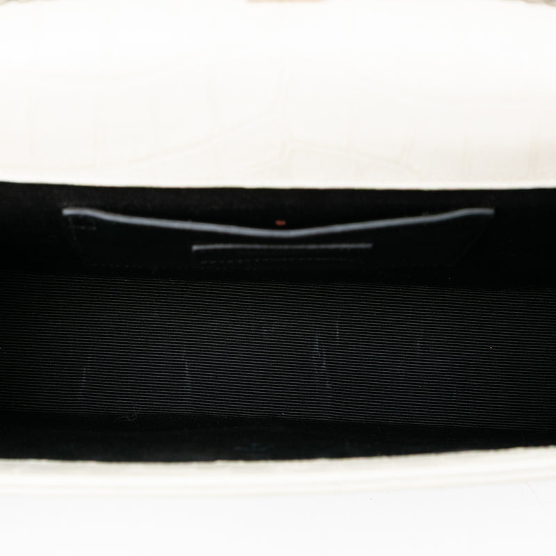 Medium Croc Embossed Leather Monogram Kate Tassel Crossbody - Image 4