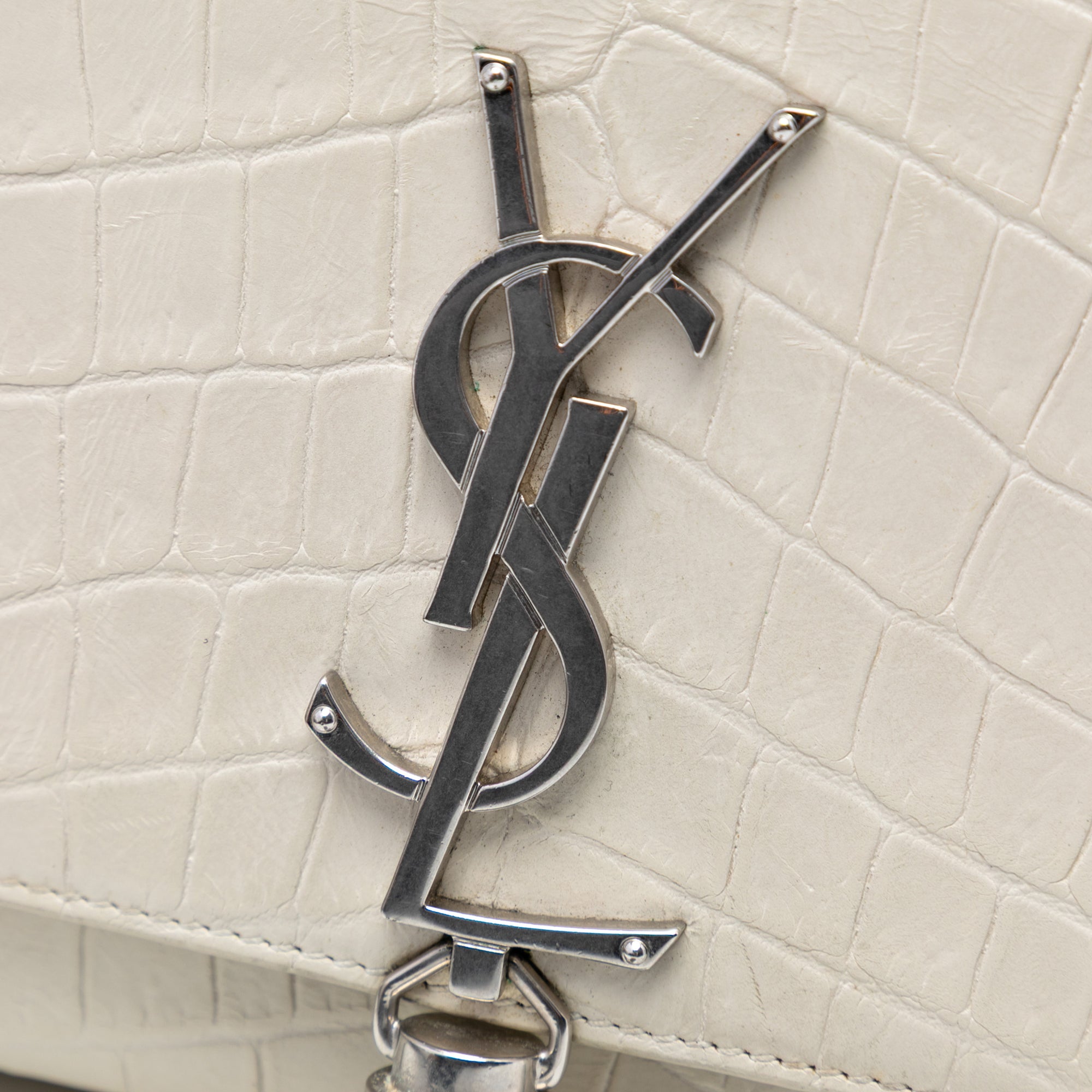 Medium Croc Embossed Leather Monogram Kate Tassel Crossbody - Image 5