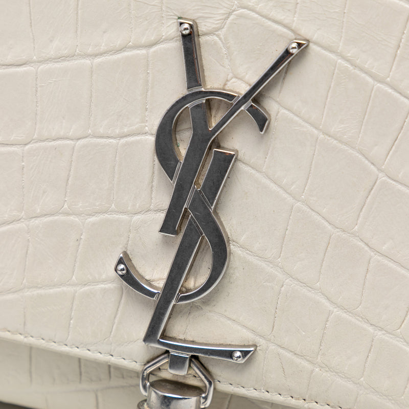 Medium Croc Embossed Leather Monogram Kate Tassel Crossbody - Image 5
