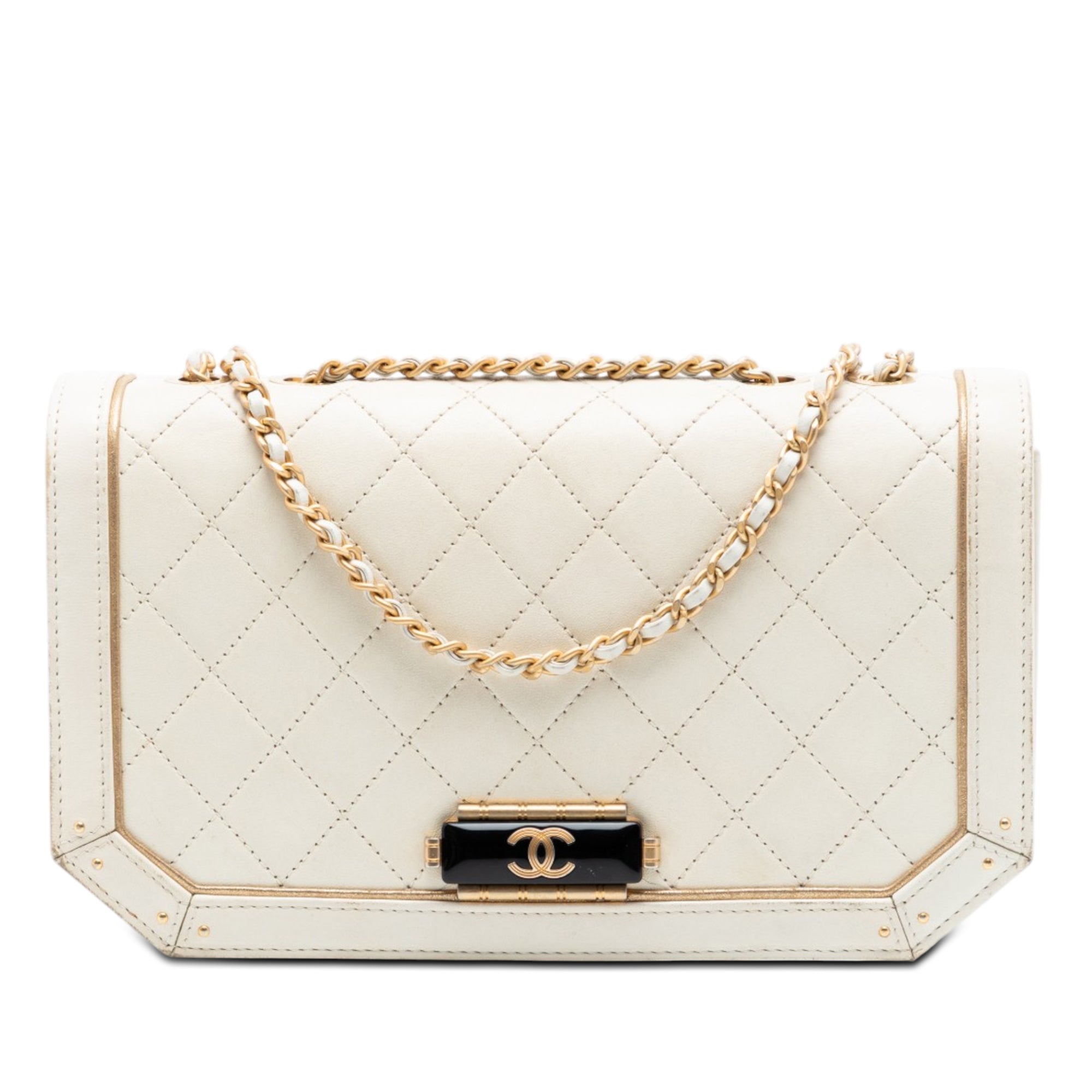 Medium Quilted Calfskin Octagon CC Clasp Flap - Image 1