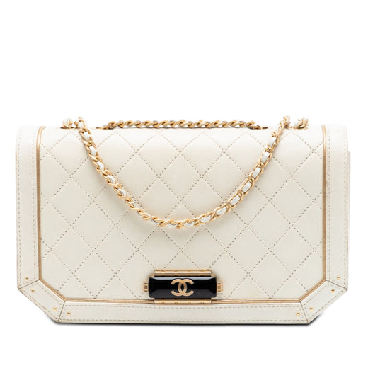 Medium Quilted Calfskin Octagon CC Clasp Flap - Image 1