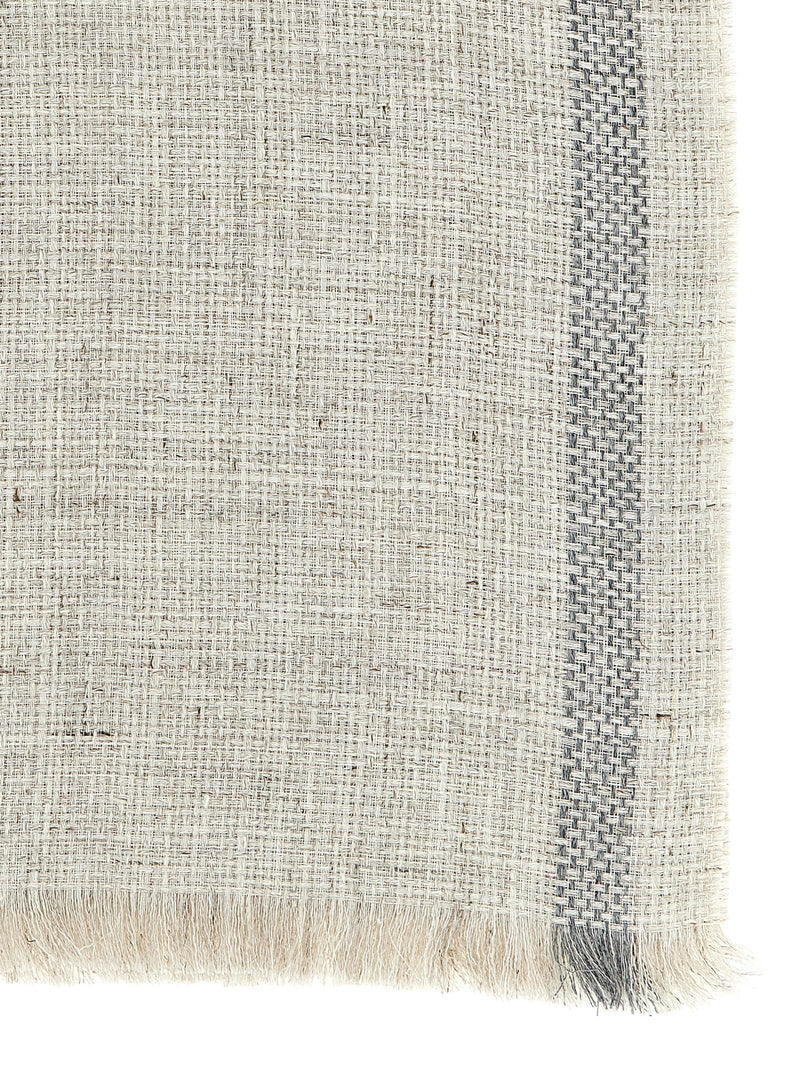 Brunello Cucinelli Bouclé Linen Scarf — Cream Scarfs