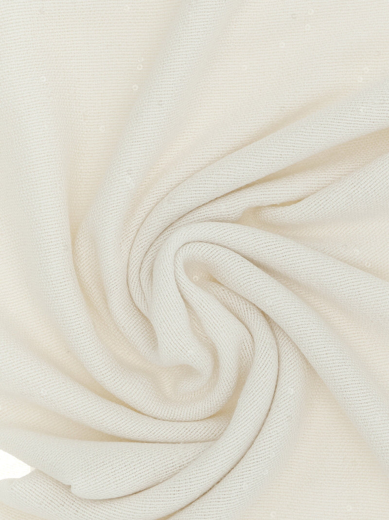 Brunello Cucinelli Diamante Scarf — Cream Cashmere And Silk Scarfs