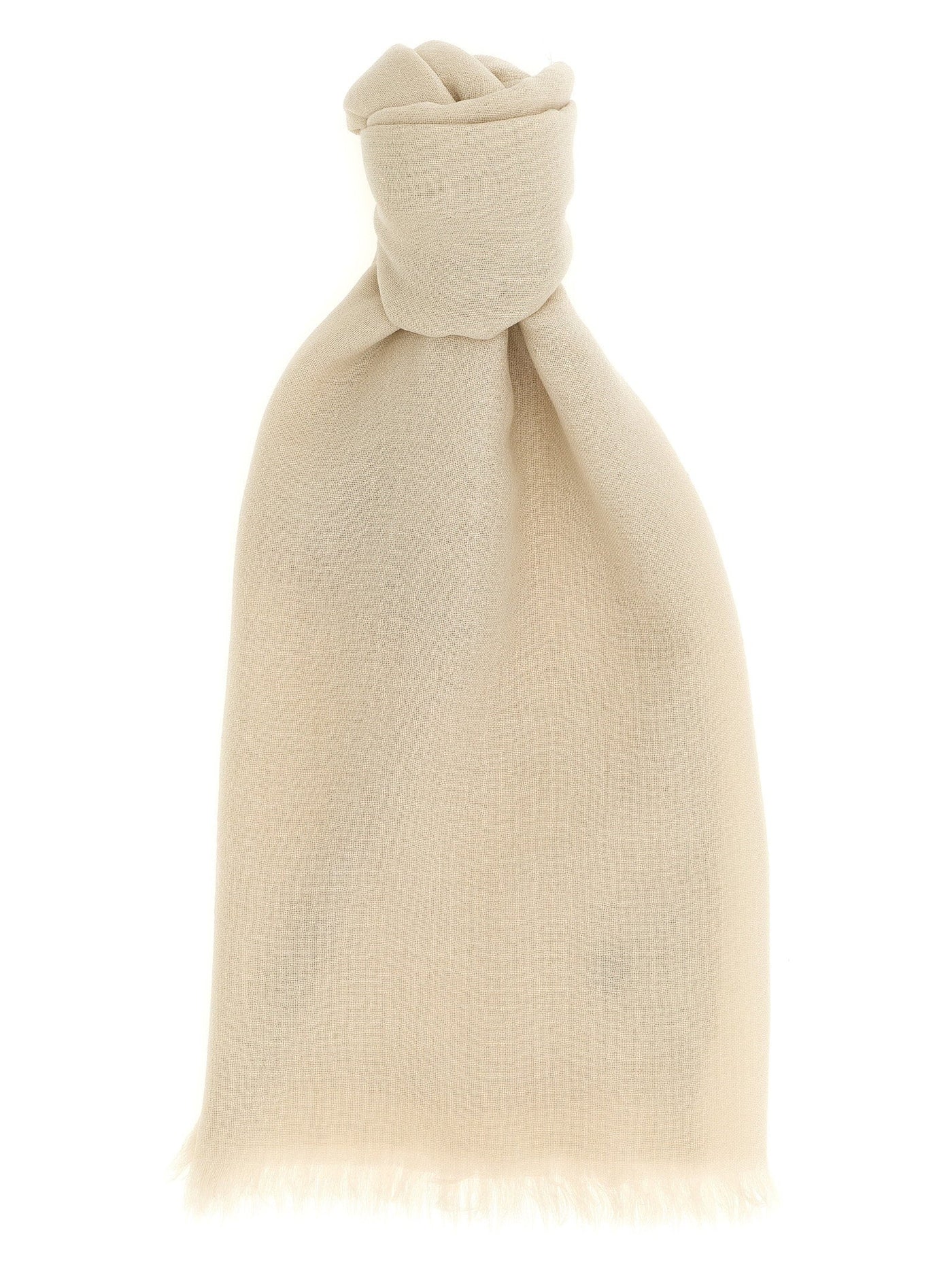 Brunello Cucinelli Cashmere-Silk Blend Scarf — Beige Scarfs