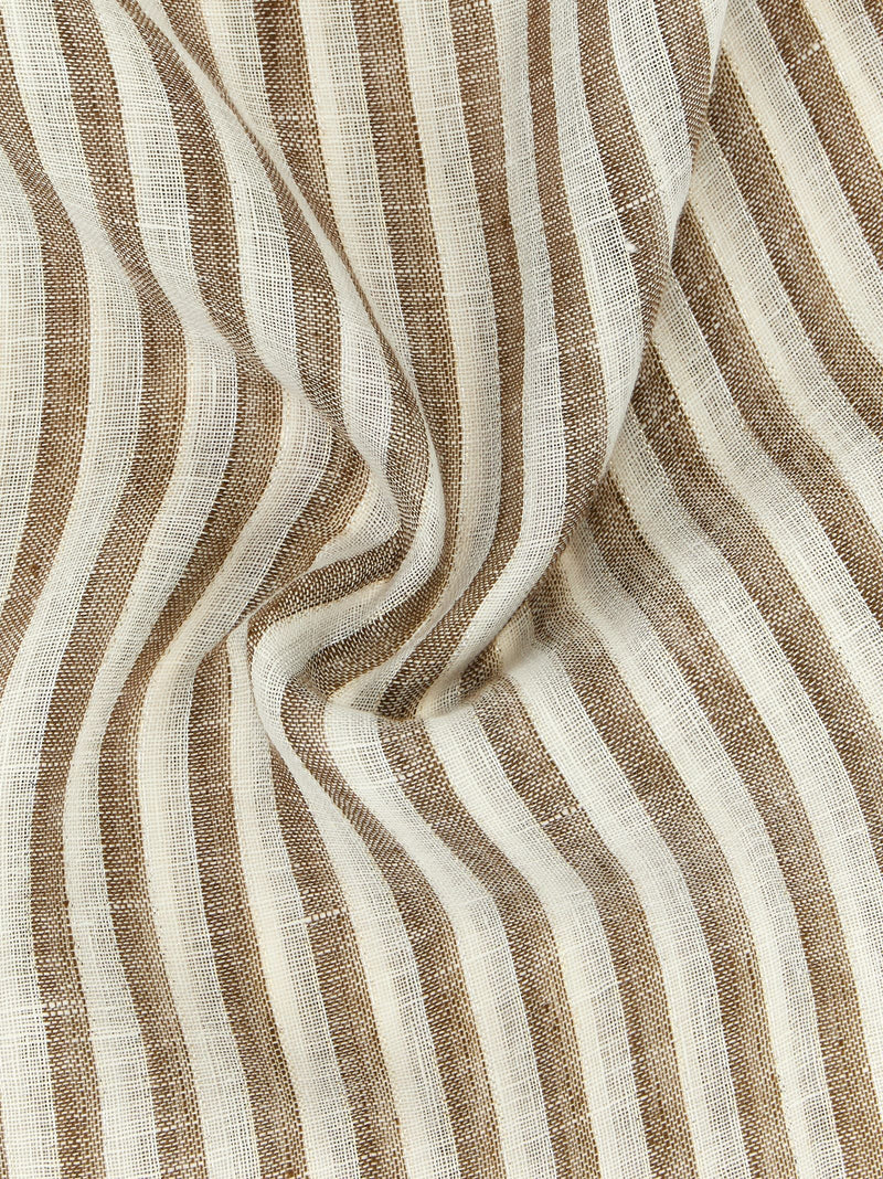 Brunello Cucinelli Striped Linen With Lamé Scarf — Beige Thread Scarfs