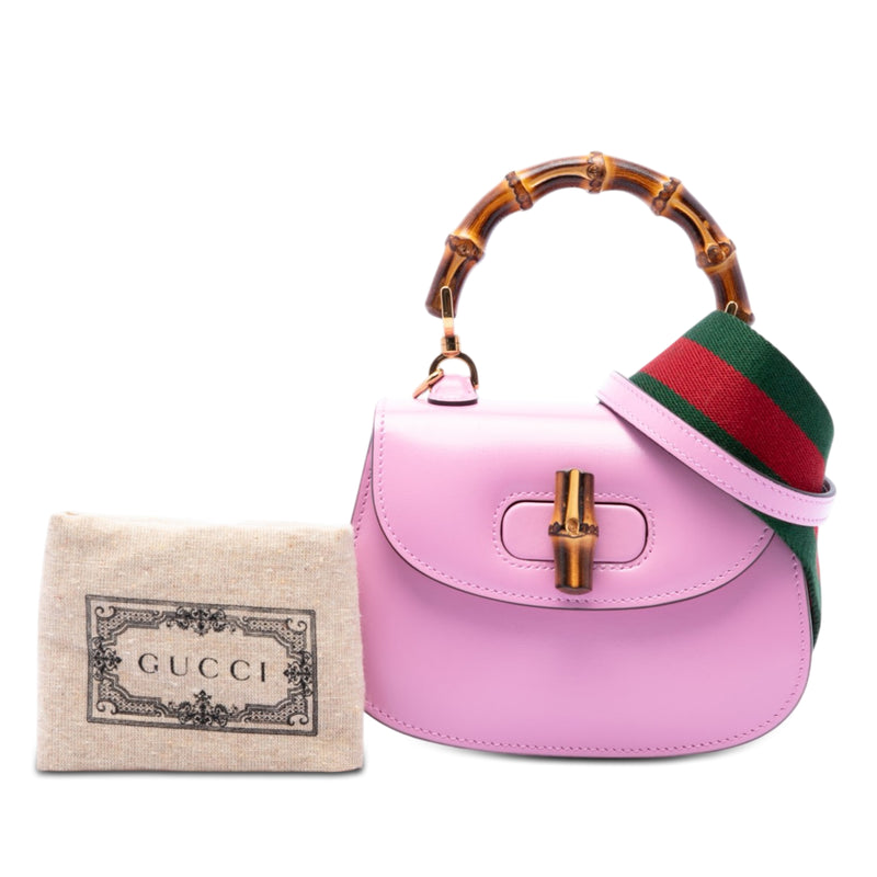 Mini Calfskin Web 1947 Bamboo Top Handle Bag - Image 7