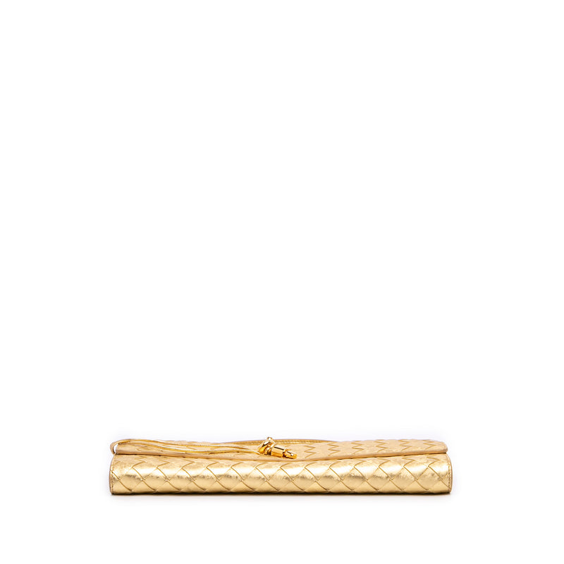 Metallic Lambskin Intrecciato Andiamo Clutch - Image 3