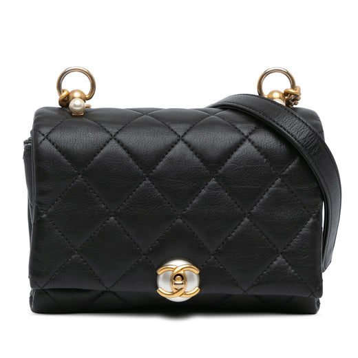 Mini Quilted Calfskin Pearl CC Accordion Flap - Image 1