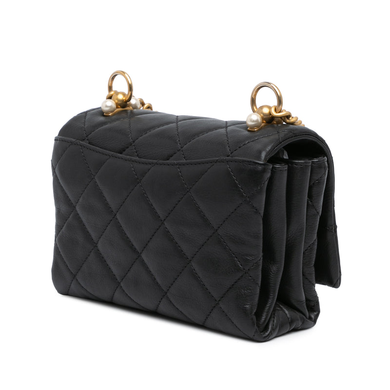 Mini Quilted Calfskin Pearl CC Accordion Flap - Image 2
