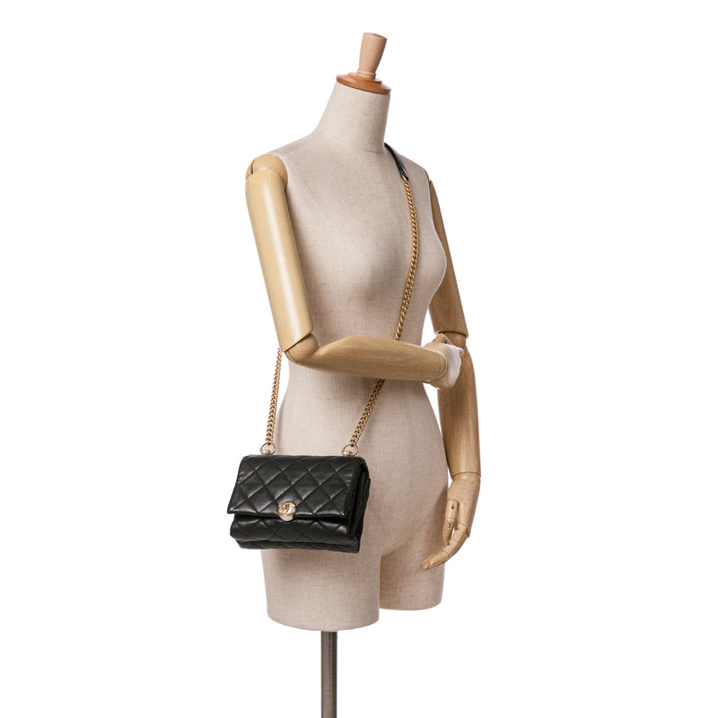 Mini Quilted Calfskin Pearl CC Accordion Flap - Image 9
