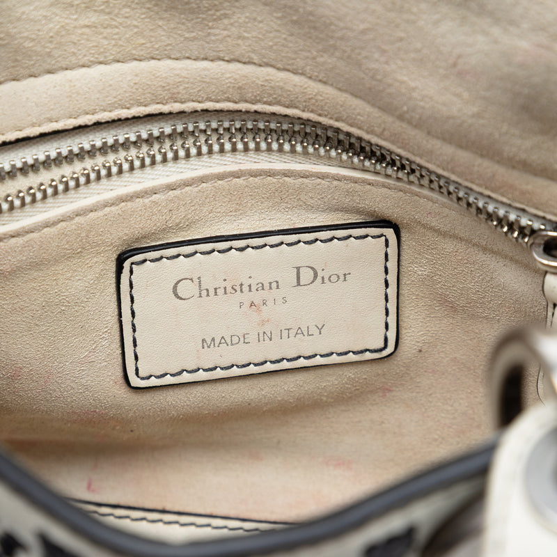 Mini Calfskin Flower Embroidered Lady Dior - Image 5