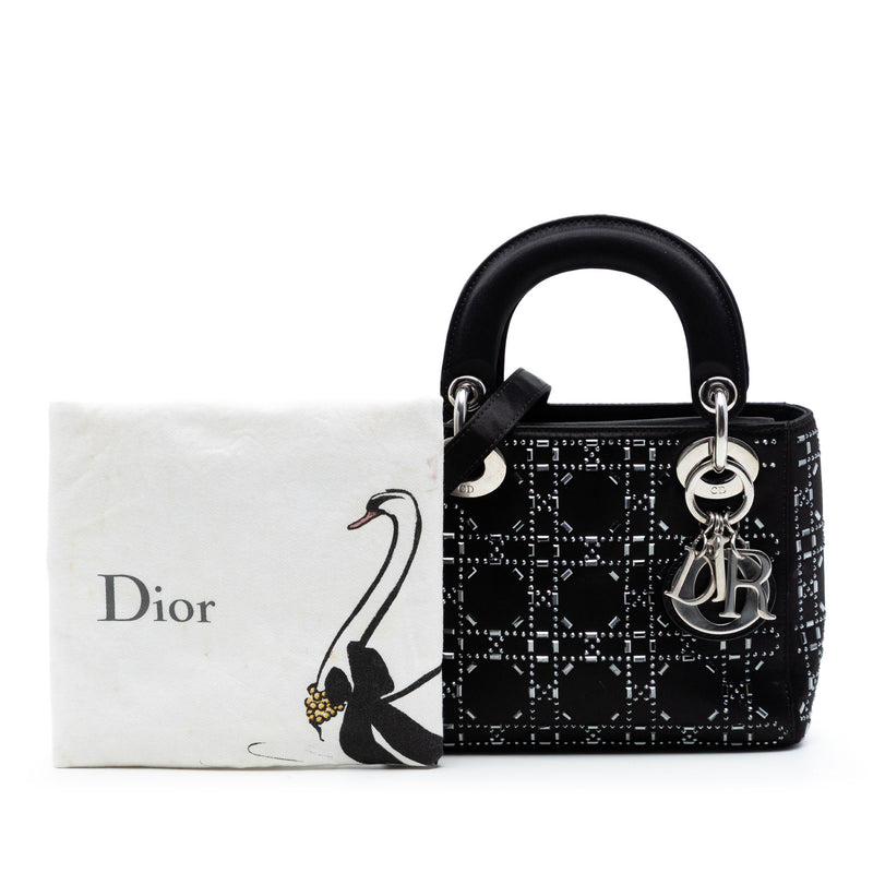 Mini Satin Cannage Crystal Embellished Lady Dior - Image 7