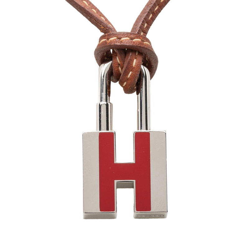 Palladium Plated Cadena H Lock Charm Padlock Necklace - Image 2