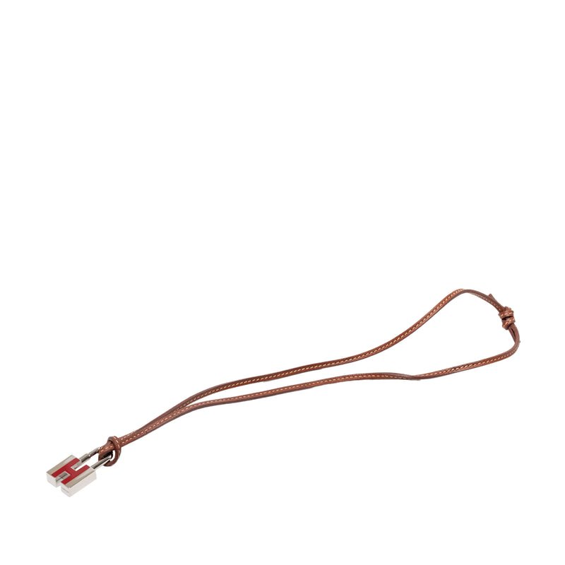 Palladium Plated Cadena H Lock Charm Padlock Necklace - Image 5