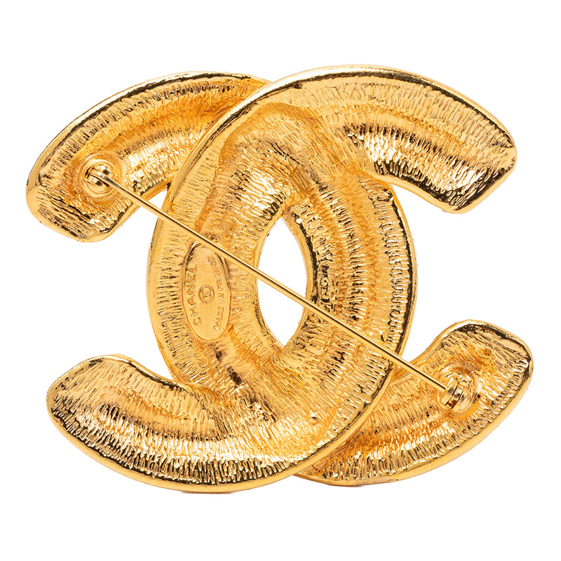 CC Gold Plated Quilted Brooch - Image 2