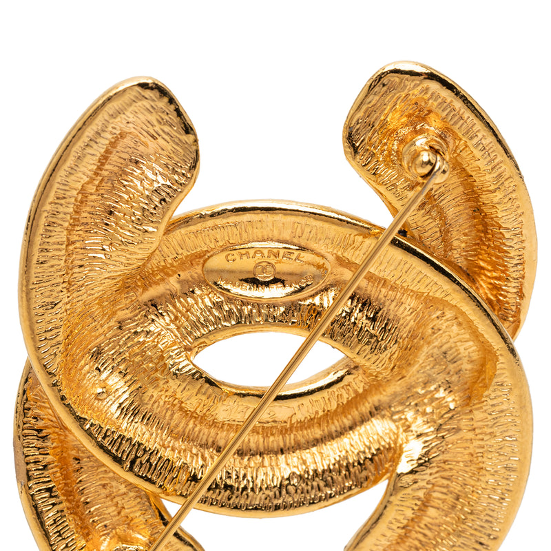 CC Gold Plated Quilted Brooch - Image 3