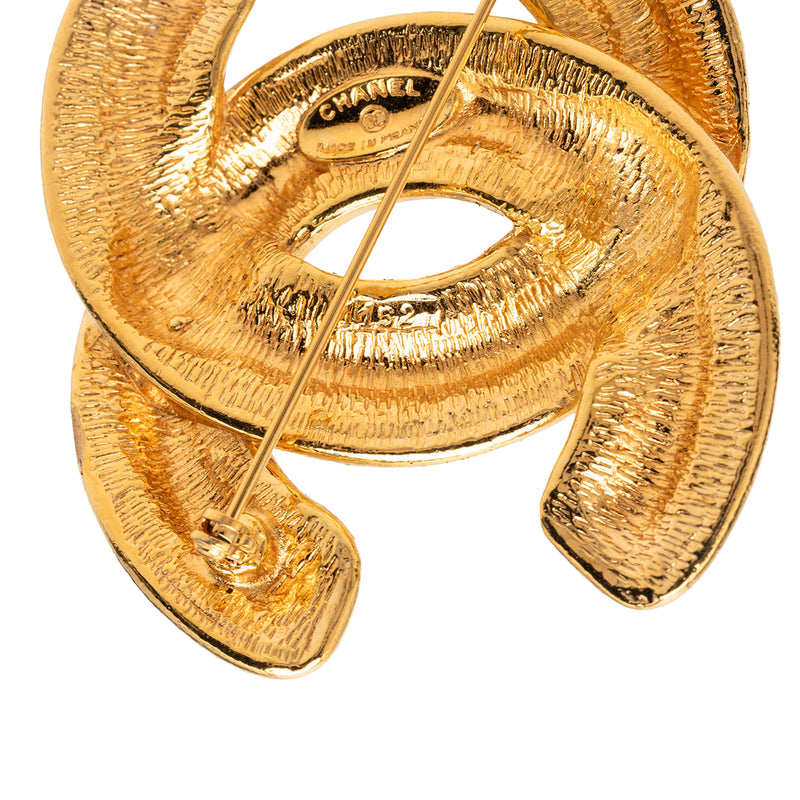 CC Gold Plated Quilted Brooch - Image 4