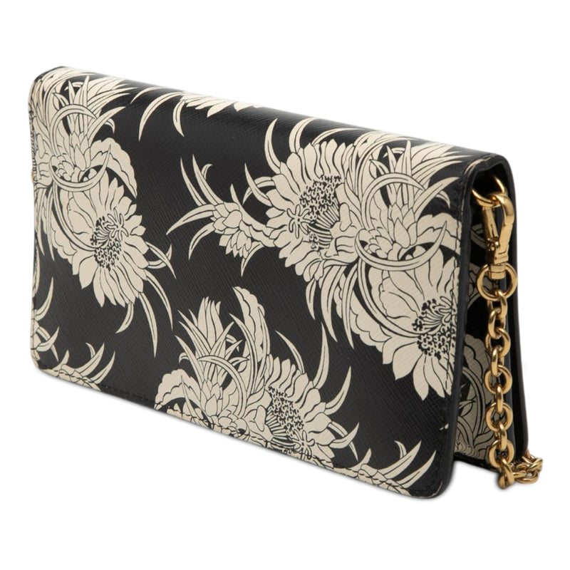 Saffiano Floral Flame Print Wallet on Chain - Image 2