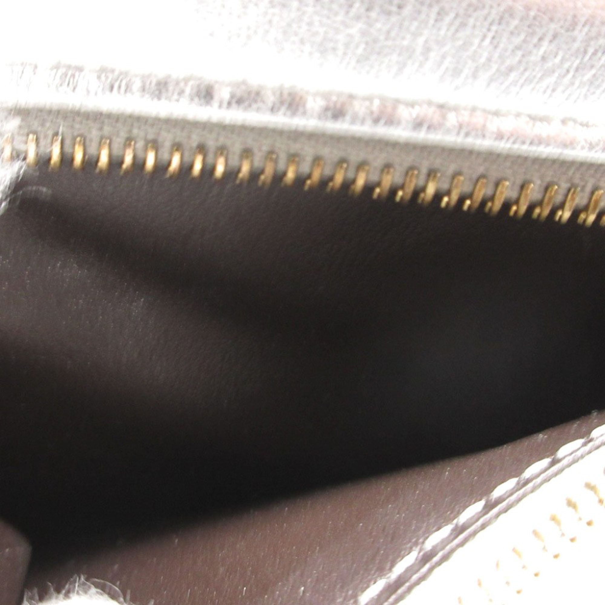 Metallic Leather Logo Bifold Compact Wallet - Image 5