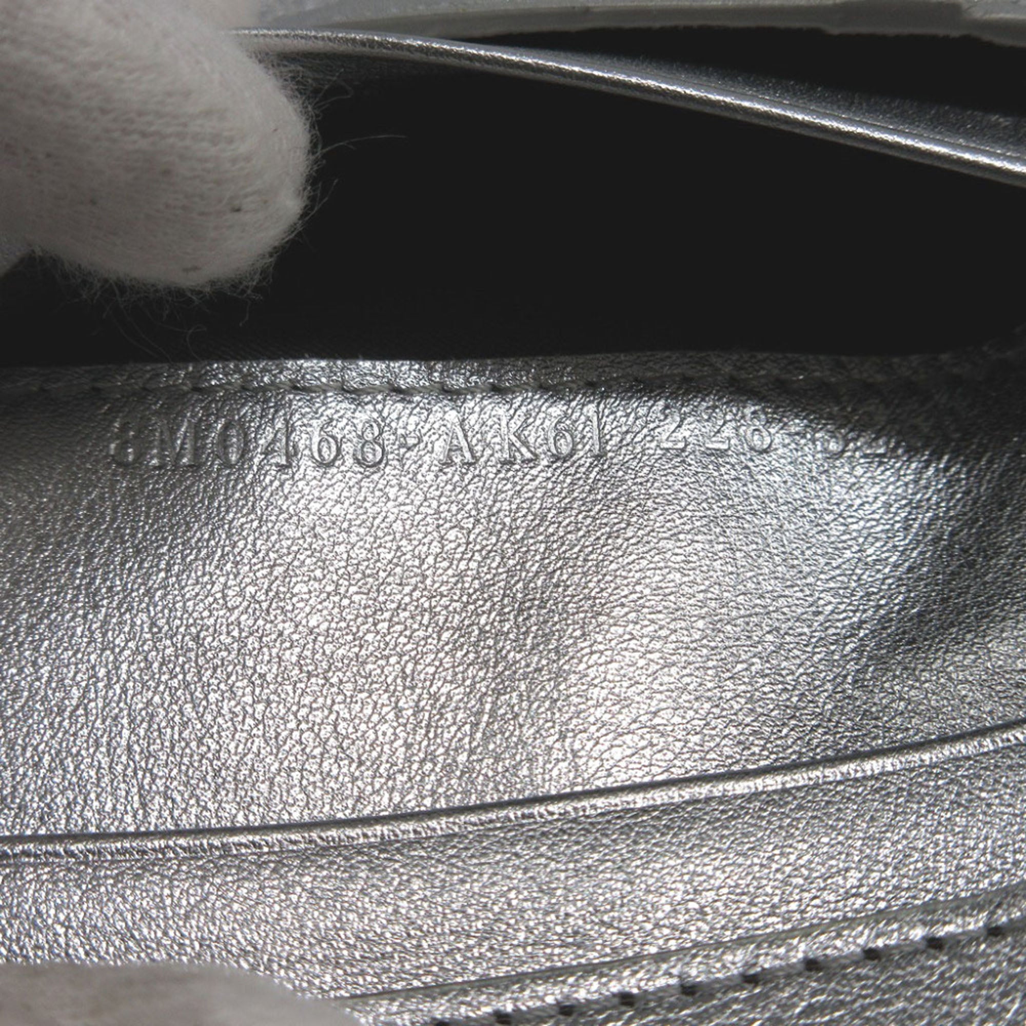Metallic Leather Logo Bifold Compact Wallet - Image 8