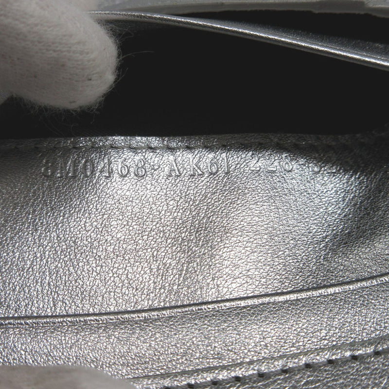 Metallic Leather Logo Bifold Compact Wallet - Image 8