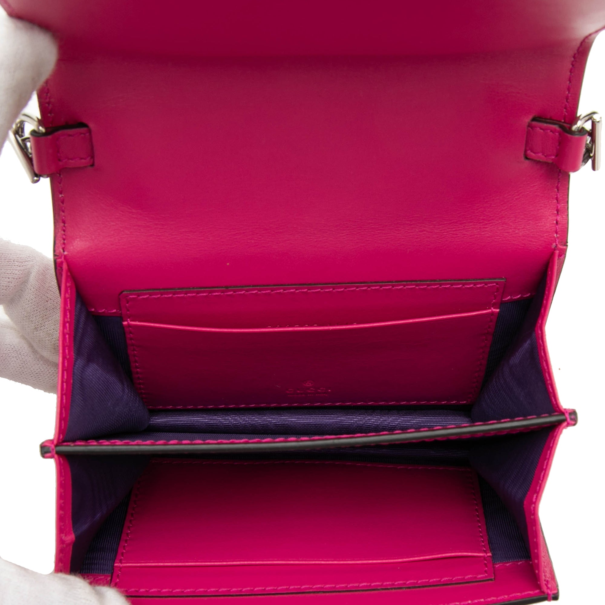 Mini GG Embossed Leather Satchel - Image 4