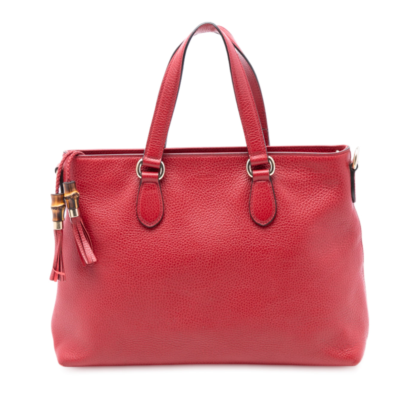 Leather Bamboo Tassel Satchel - Image 1