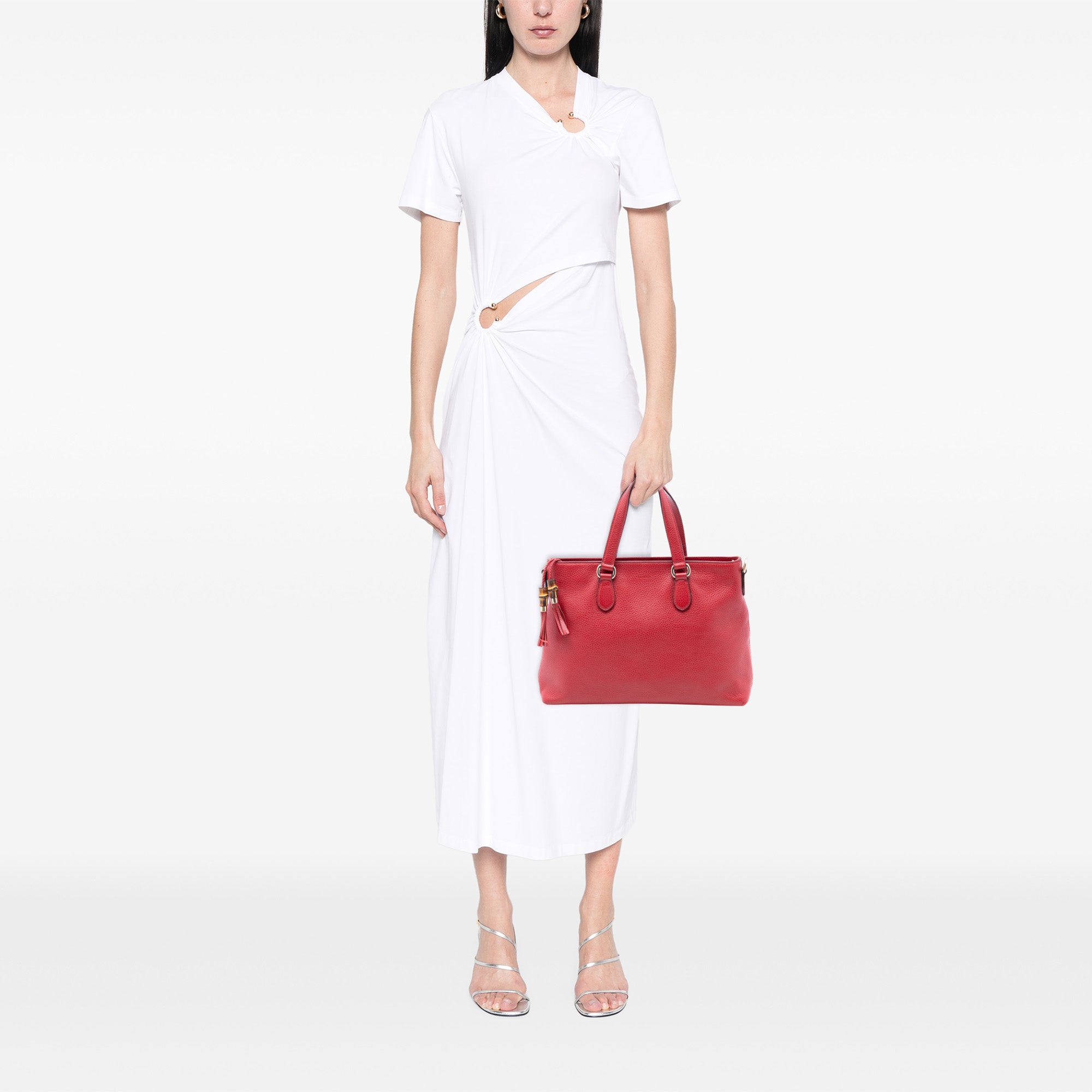 Leather Bamboo Tassel Satchel - Image 7