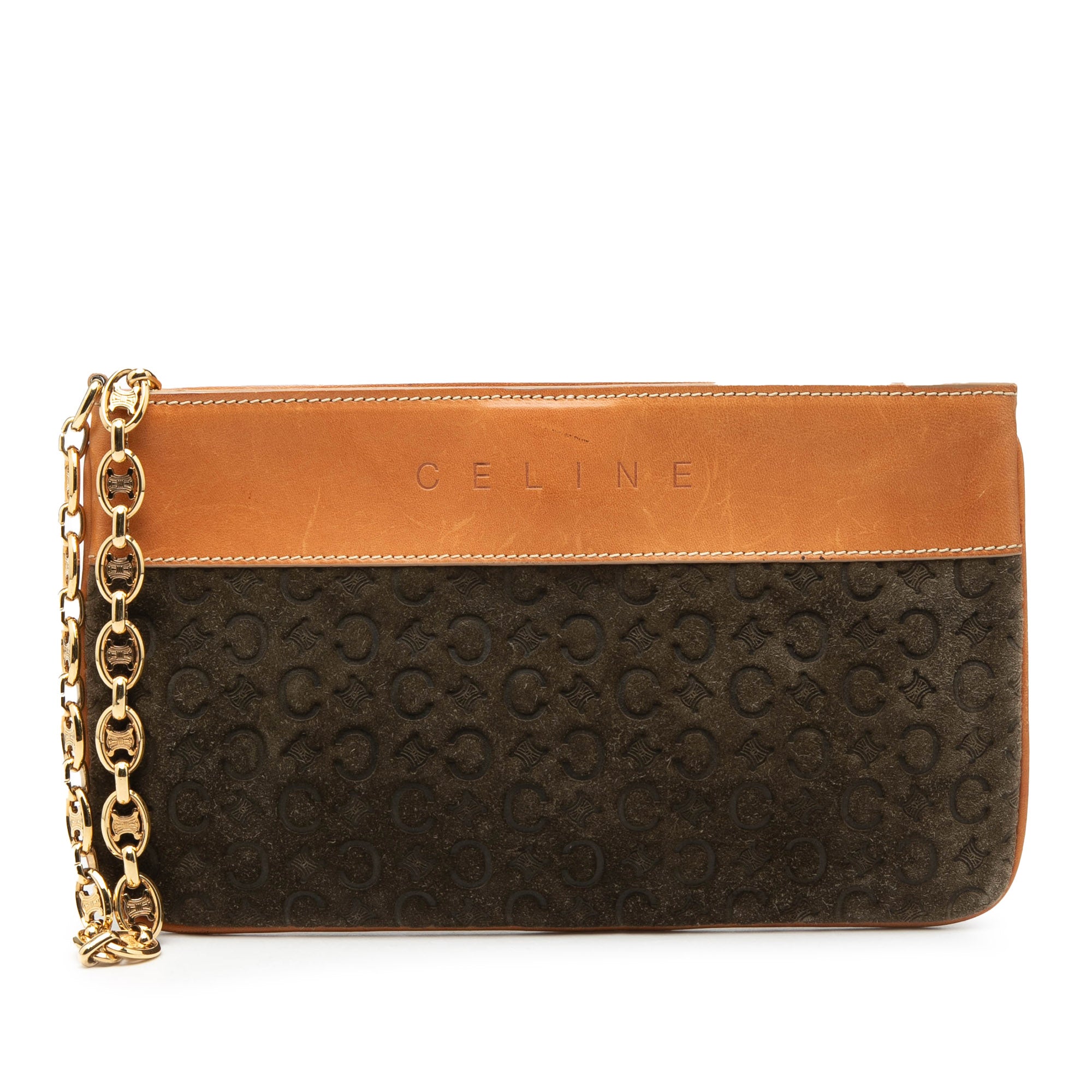 C Macadam Suede Clutch On Chain - Image 1