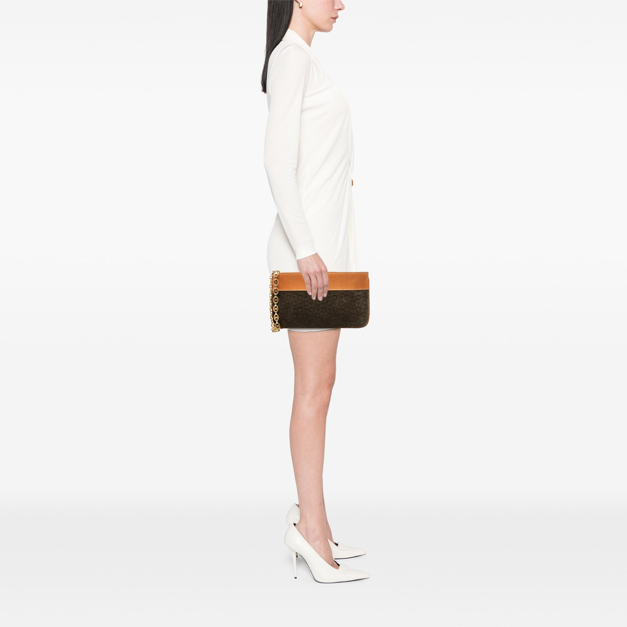 C Macadam Suede Clutch On Chain - Image 7