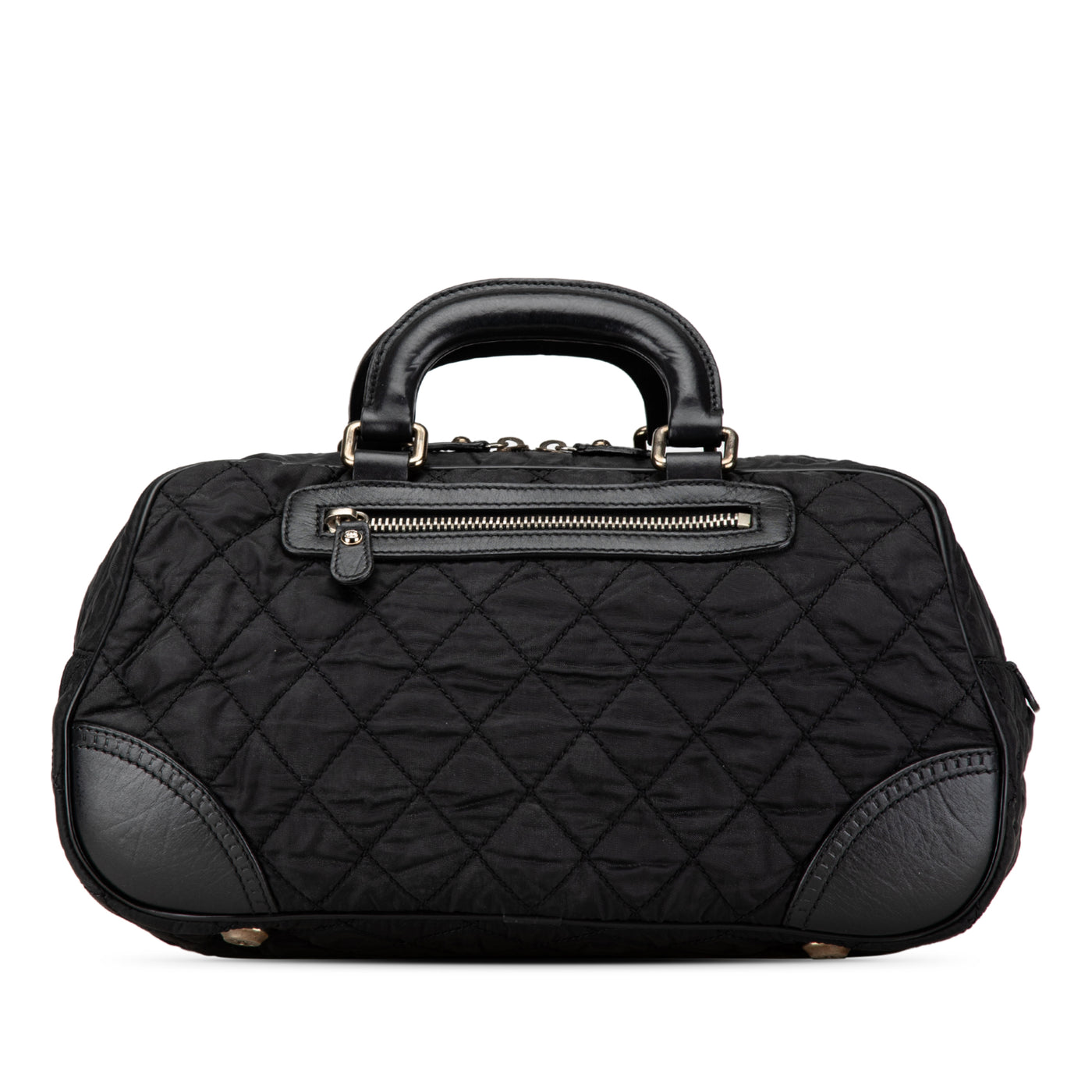Paris New York Quilted Nylon Duffle Handbag - Image 1