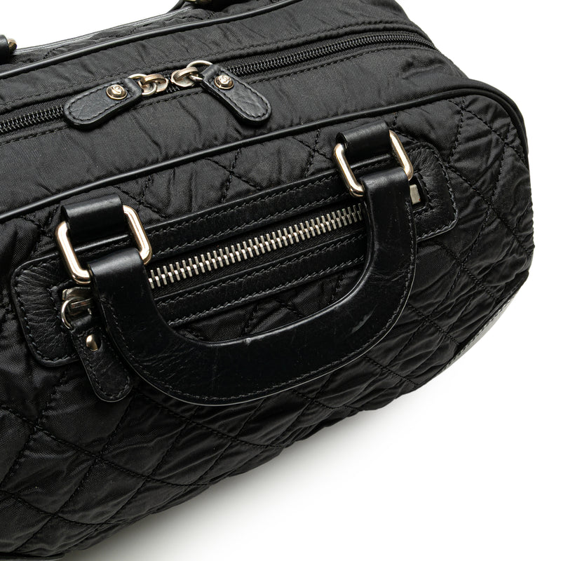 Paris New York Quilted Nylon Duffle Handbag - Image 10