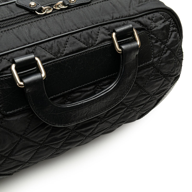 Paris New York Quilted Nylon Duffle Handbag - Image 11