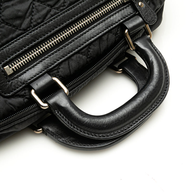Paris New York Quilted Nylon Duffle Handbag - Image 12