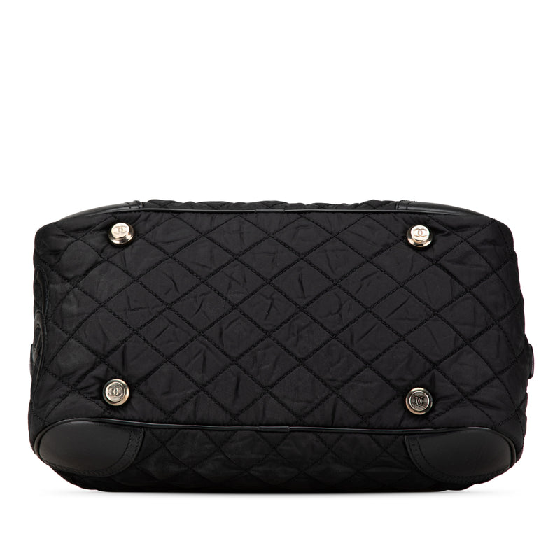 Paris New York Quilted Nylon Duffle Handbag - Image 3