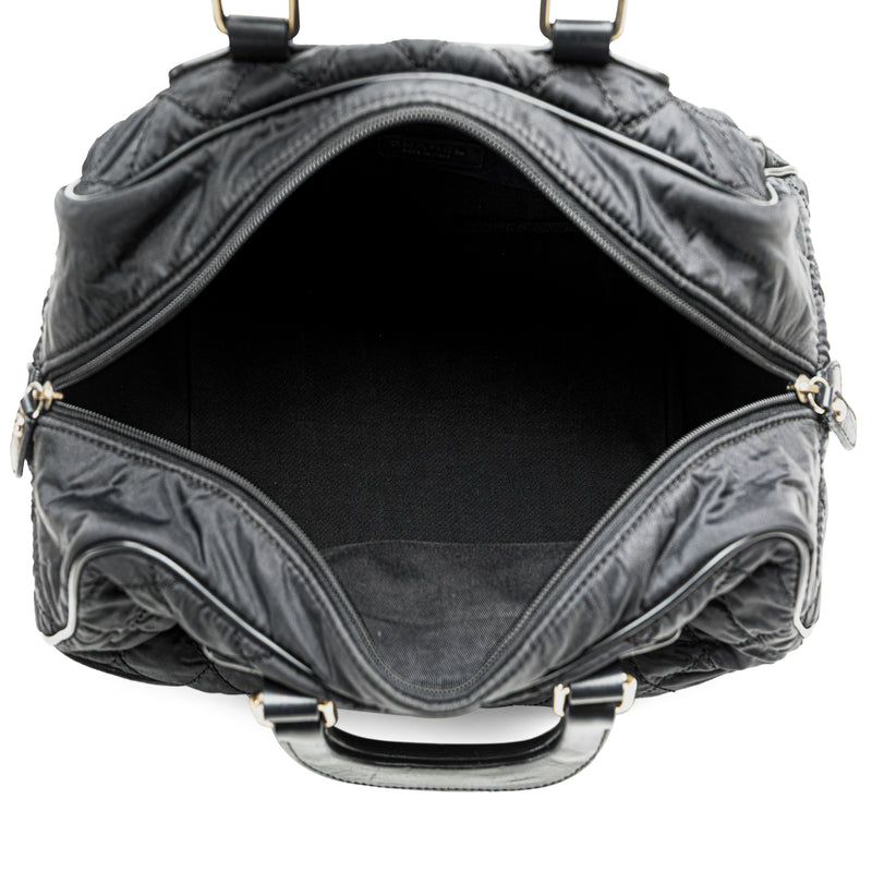 Paris New York Quilted Nylon Duffle Handbag - Image 4