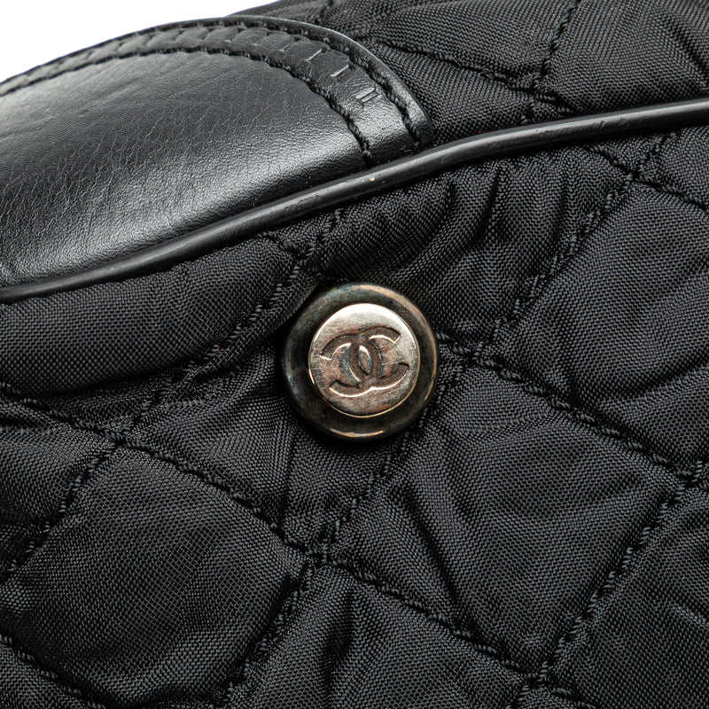 Paris New York Quilted Nylon Duffle Handbag - Image 9