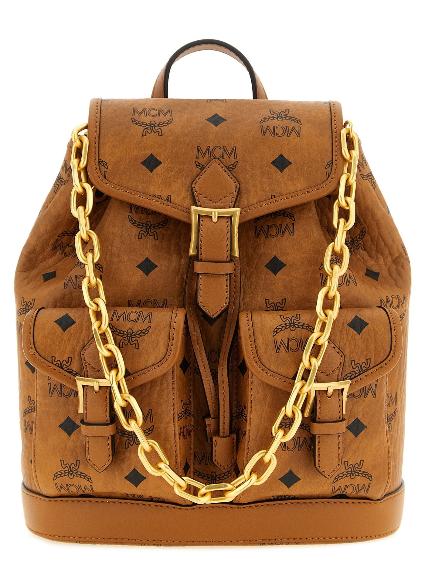 Mcm Aren Backpack — Cognac