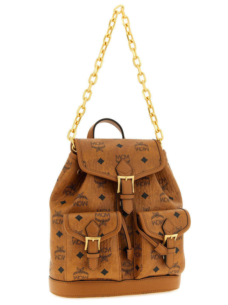 Mcm Aren Backpack — Cognac
