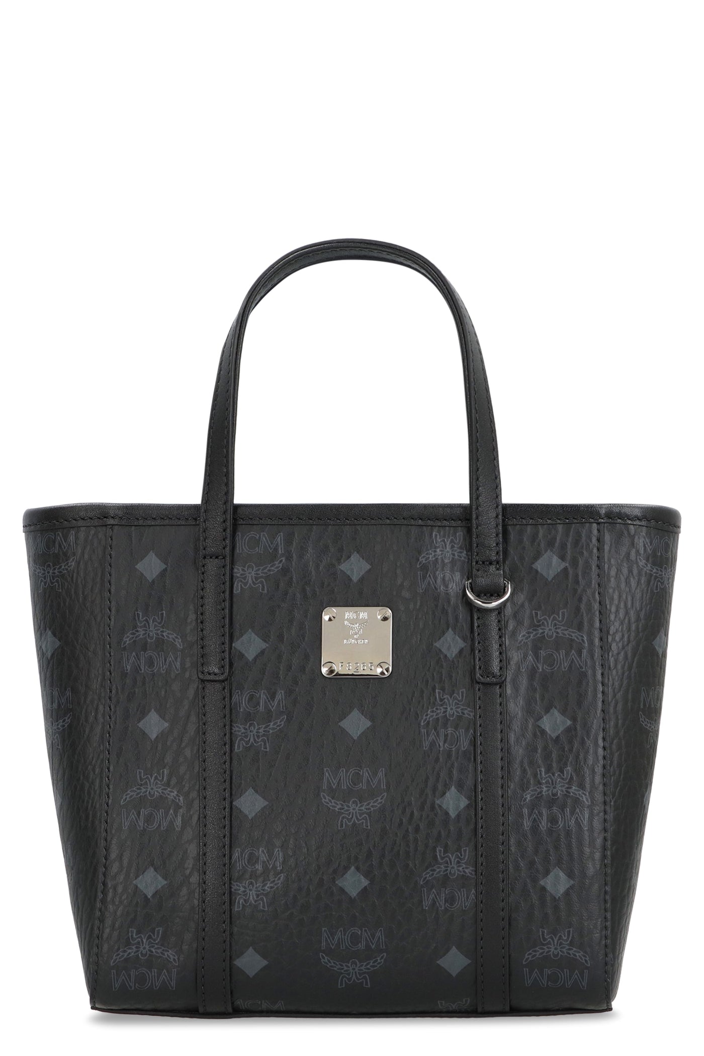 Mcm Visetos Jacquard Tote Bag — Black Polyurethane