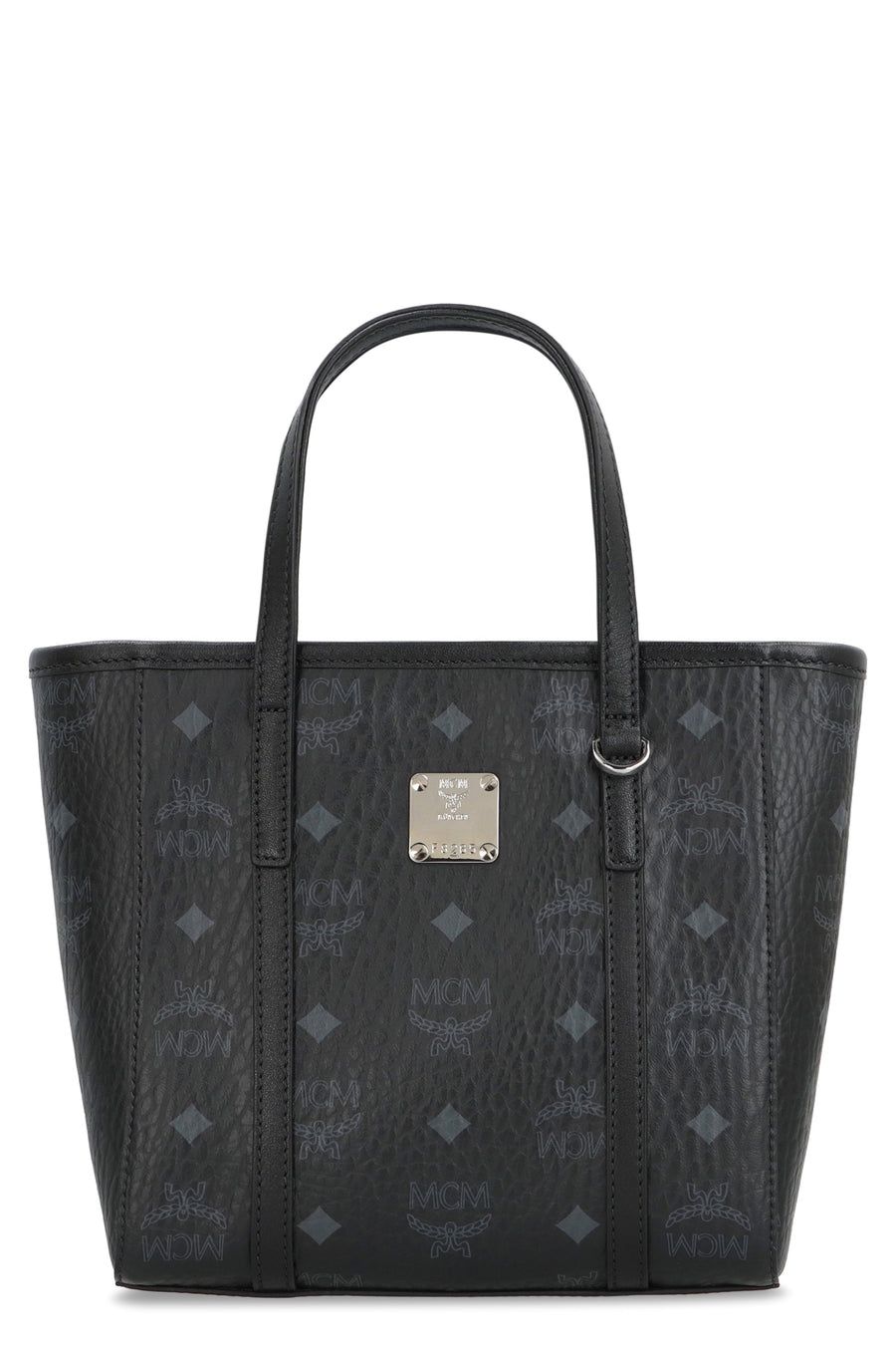 Mcm Visetos Jacquard Tote Bag — Black Polyurethane