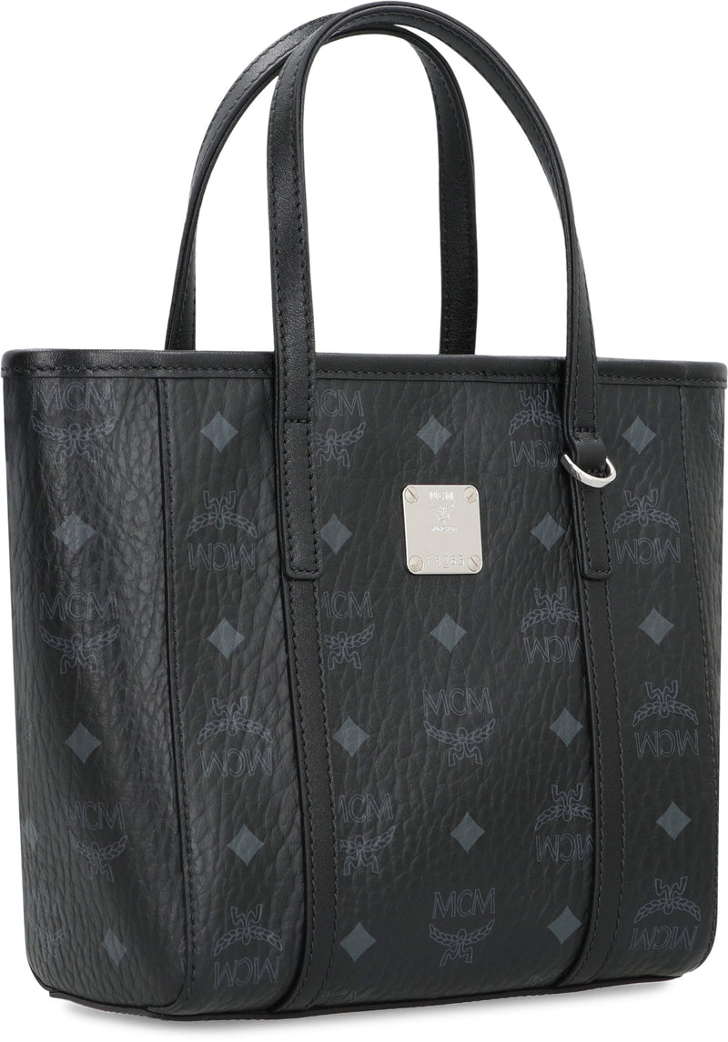 Mcm Visetos Jacquard Tote Bag — Black Polyurethane