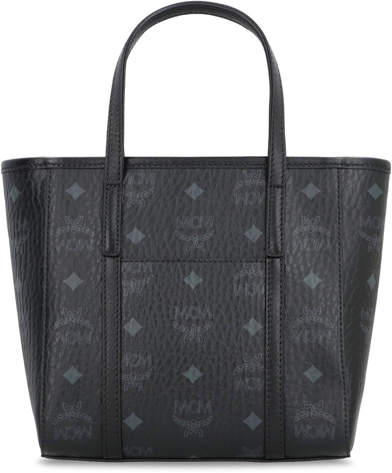 Mcm Visetos Jacquard Tote Bag — Black Polyurethane