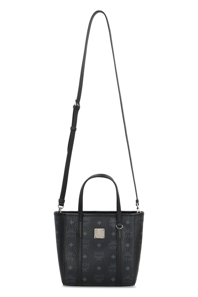 Mcm Visetos Jacquard Tote Bag — Black Polyurethane